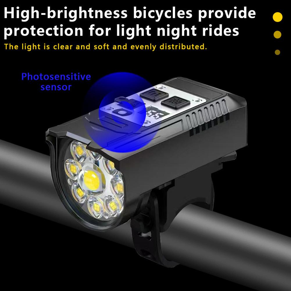LED Bicycle Front Light High Brightness Bike Flashlight Dual Light Source Bike Safety Lamp Bicycle Headlight Cycling Accessories
