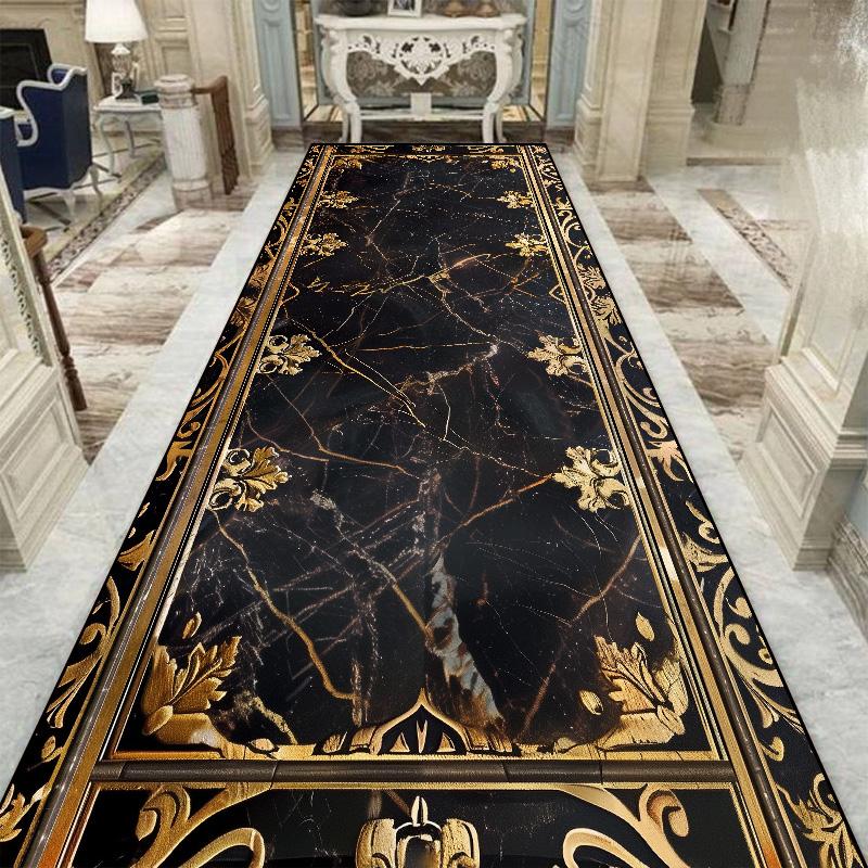 European Style Luxury Long Corridor Carpet Red Carpet Non-slip Stair Floor Mat Customizable Wedding Hall Passageway Corridor Rug