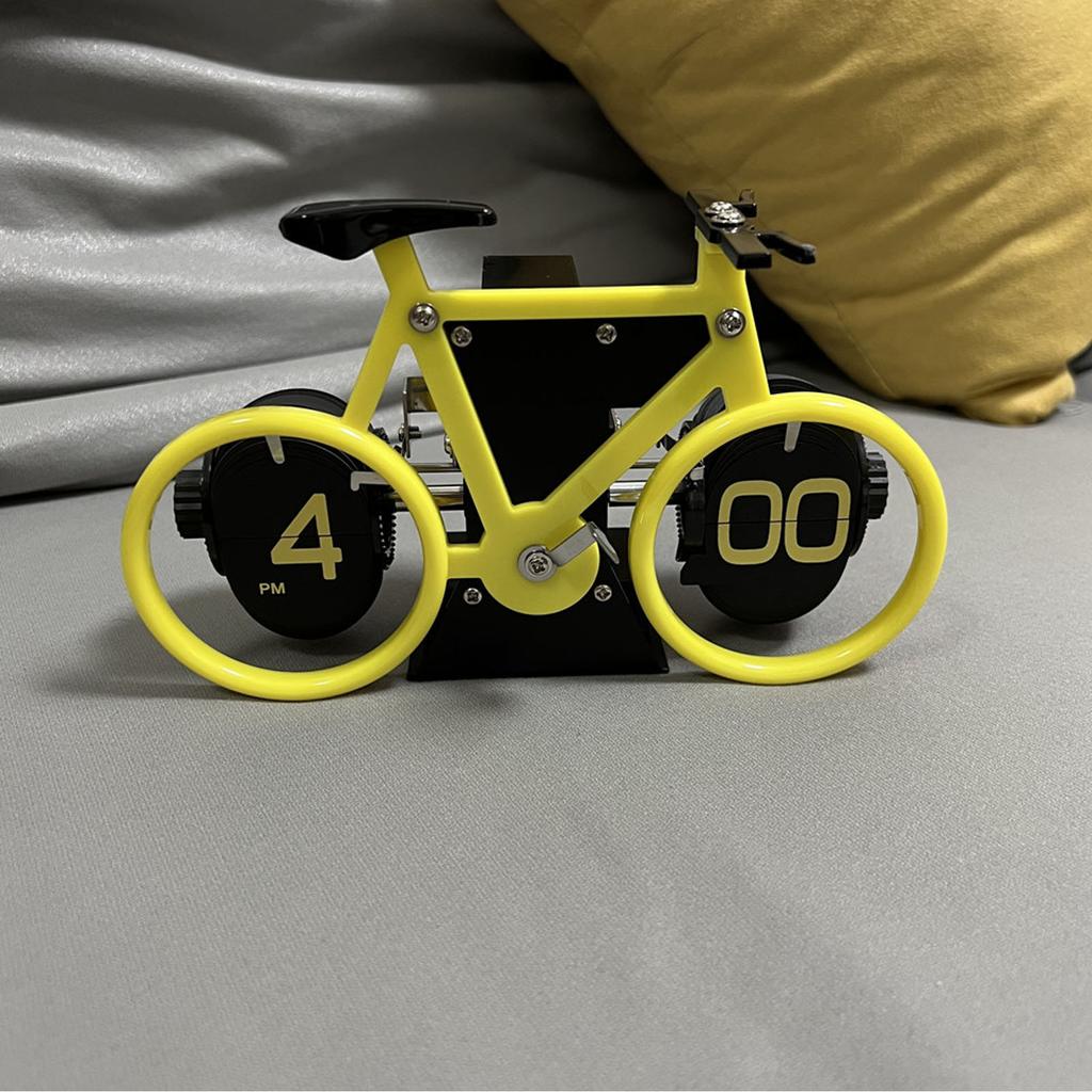 Vintage Desk Clock Bike Shape Retro Mechanical Battery Powered Gear Operated Timer Reminder Table Clock for