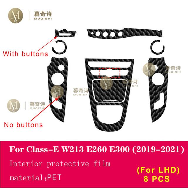 Pentru Mercedes Benz W213 Class-E Coupe - Film interior auto din fibră de carbon 5D PET Consolă centrală Film anti zgârieturi PPF