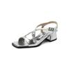 Mode Neue Sommer Damen Sandalen Gladiatorenschuhe für Damen Eckige Zehenpartie Klobige Absätze Zapatos Mujer Damenschuhe Mode Mary Jane Sandalen