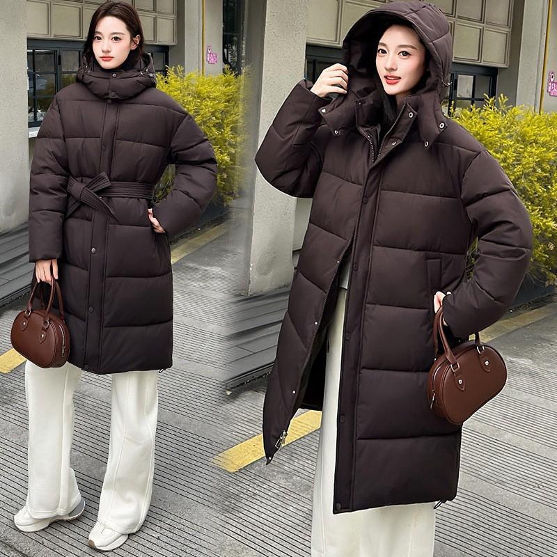 Womens Long Winter Hooded Cotton Padded Coat Over Knee Warm Slim Fit Outerwear 2026 Collection
