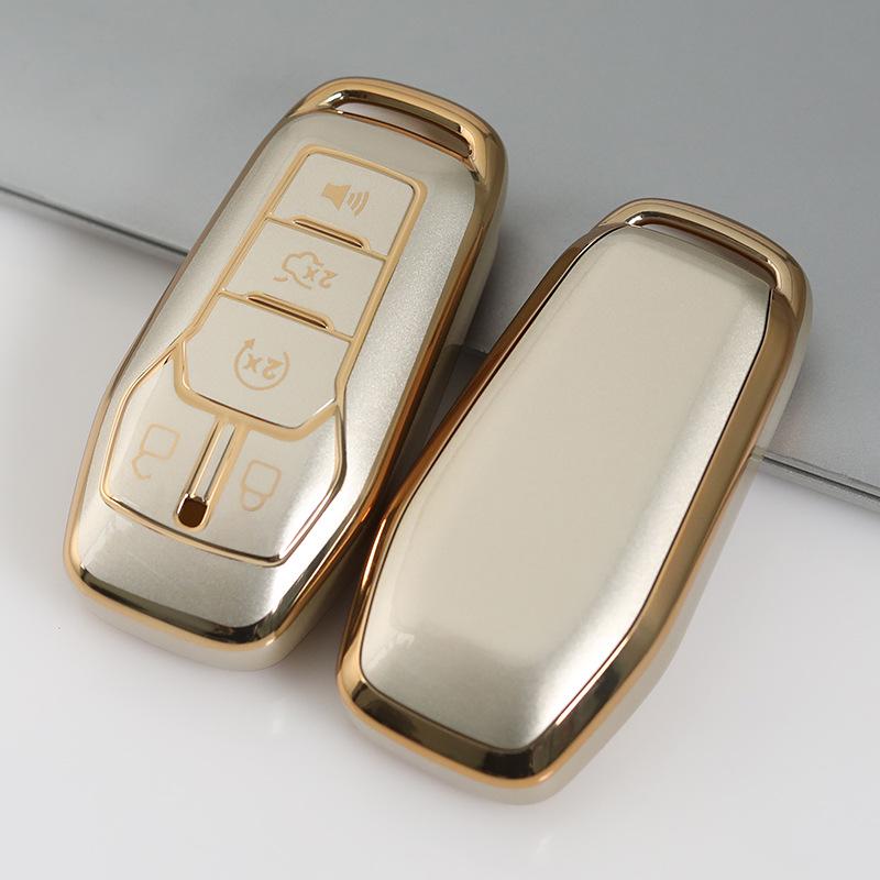 

Ford Mondeo Quicksand Champagne Gold Car Key Case for Mustang, Edge, Explorer, Taurus