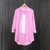 Plaid shirt women's medium and long foreign style fashion design sense spring and autumn thin coat cardigan pure cotton shirt