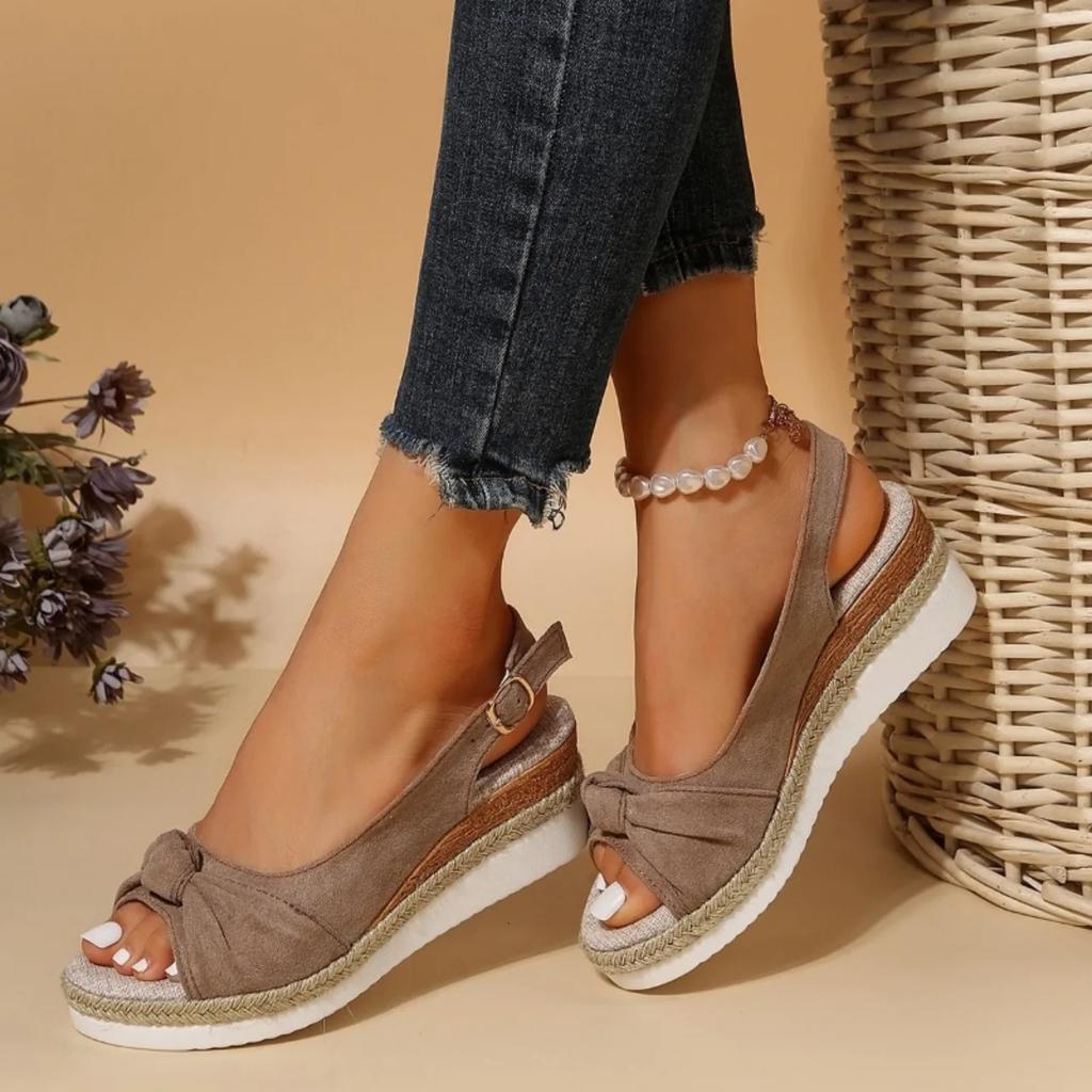 Women's Peep Toe Wedge Sandals Summer Lightweight Casual Platform Sandals Woman Non Slip Espadrilles Gladiator Shoes Plus Size