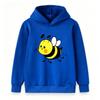 Cute Cartoon Bee Print Kids Hoodie, Unisex Boys Girls Casual Soft Pullover Sweatshirt, Comfortable Long Sleeve Hooded Top for Daily Wear and Outdoor A