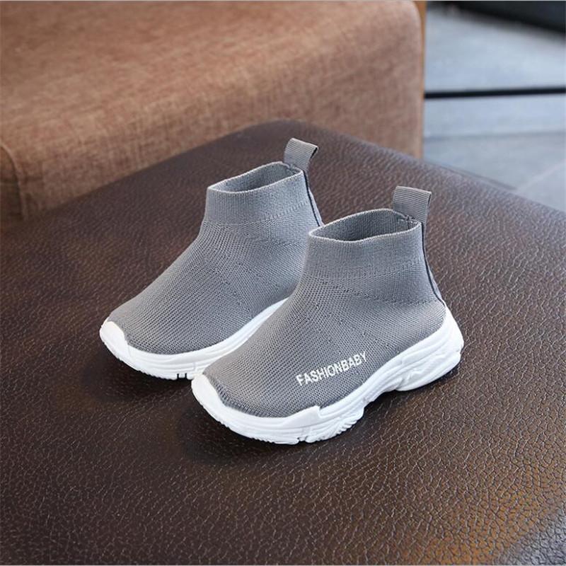 Children Knit Sock Shoes Girls Sock Boots Kids Spring Autumn Soft Nonslip High Top Casual Sneakers Baby Boys Sports Shoes