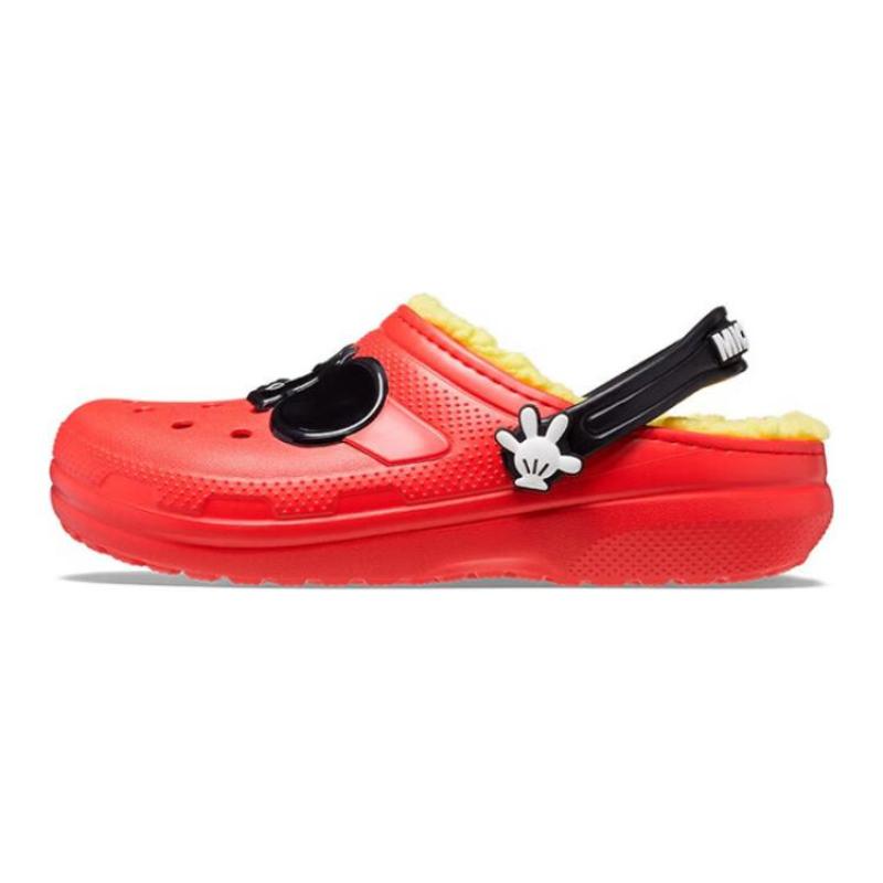 Crocs Classic Disney Mickey Comfortable and Versatile Wear-Resistant Children's Sandals Red and Black Children's Model