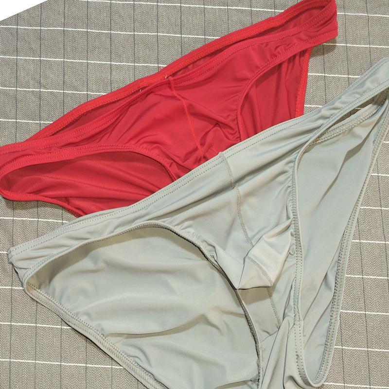 Pánské prodyšné trojúhelníkové slipy z ledového hedvábí s nízkým pasem