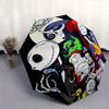Nightmare Before Christmas, Halloween Automatisches Öffnungs- und Schließschirm - 8 Rippen Tragbarer Faltregenschirm mit Kunststoffgriff, Geeignet