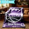 1PC Custom Name Blanket Sacramento Basketball Logo Flannel blankets Patterns Throw Blanket All-Season Soft Gift for Couch, Bed, Camping, Birthday gift
