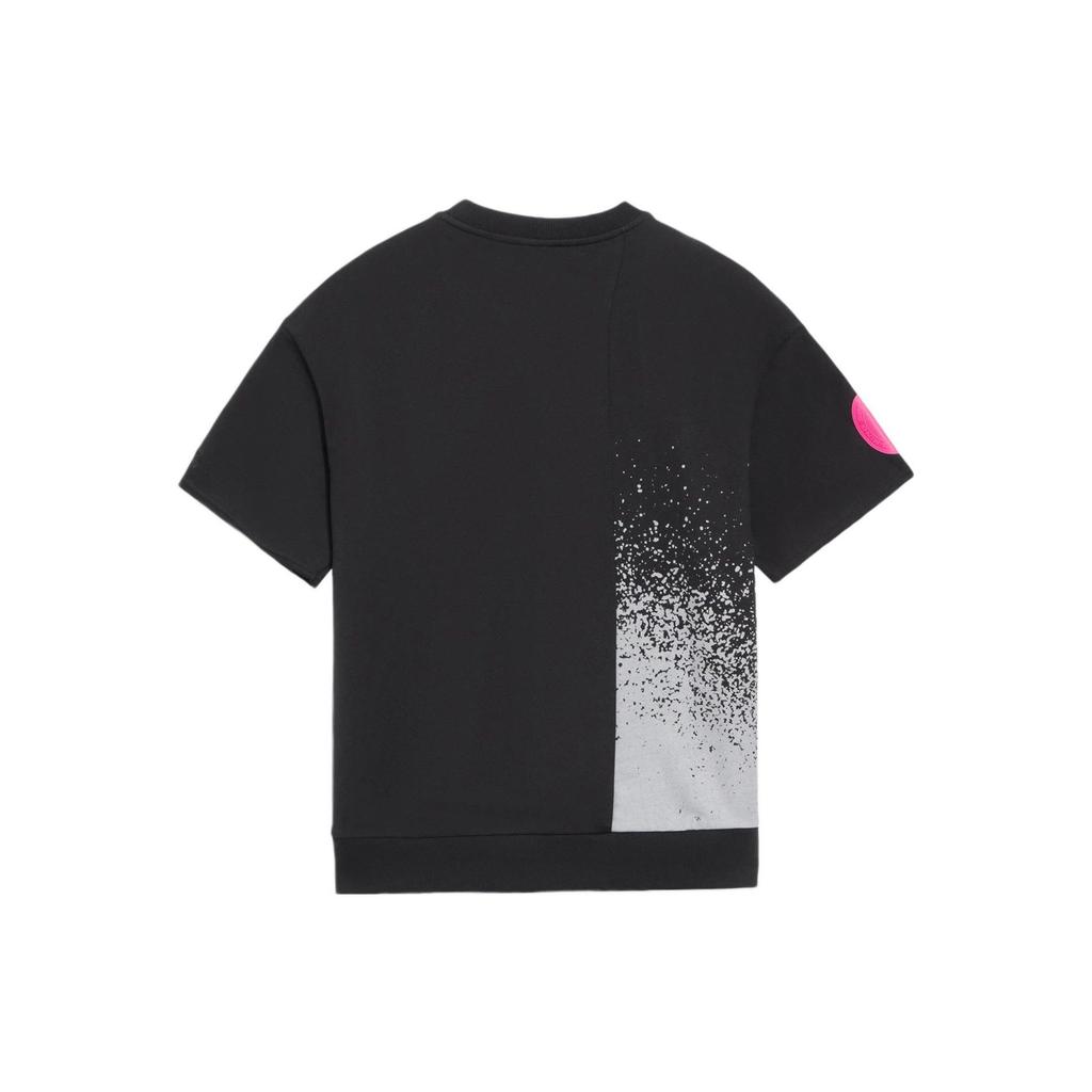 Li Ning T Shirts Men's Black Crew Neck Moderate Straight Fit AAES011-2