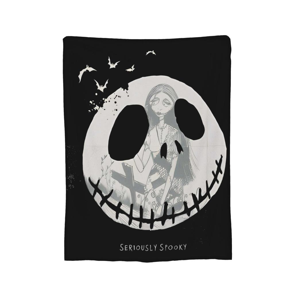 The Nightmare Before Christmas Flannel Blanket Jack And Sally Throw Blankets for Bed Sofa Couch 200x150cm Rug Piece,