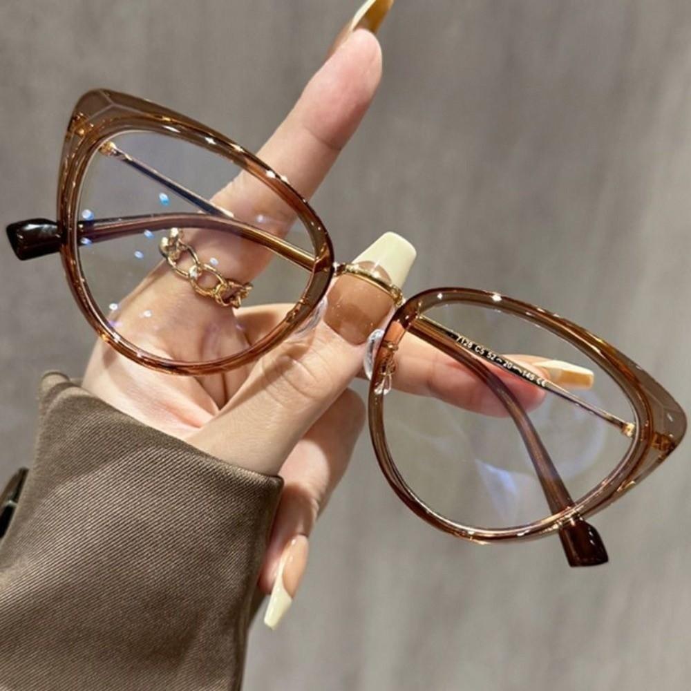 Retro Cat's Eye Anti-blue Light Glasses Glasses Metal Frame Glasses Frame Portable Eye Protection Eyeglasses Frames