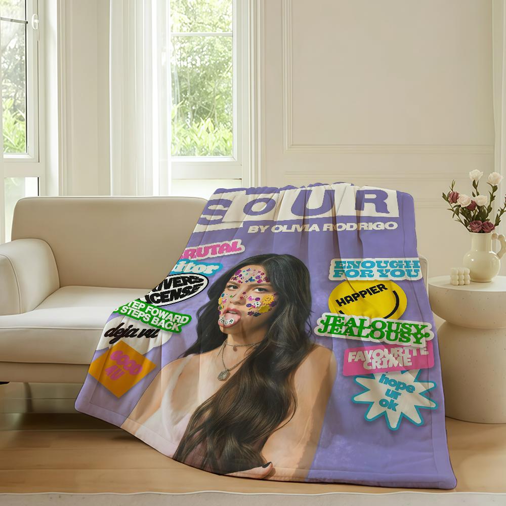 American Singer O-Olivia R-Rodrigo Blanket For Sofa Office Bed Plane Travel Sleep Read Relax Camping Soft And Warm