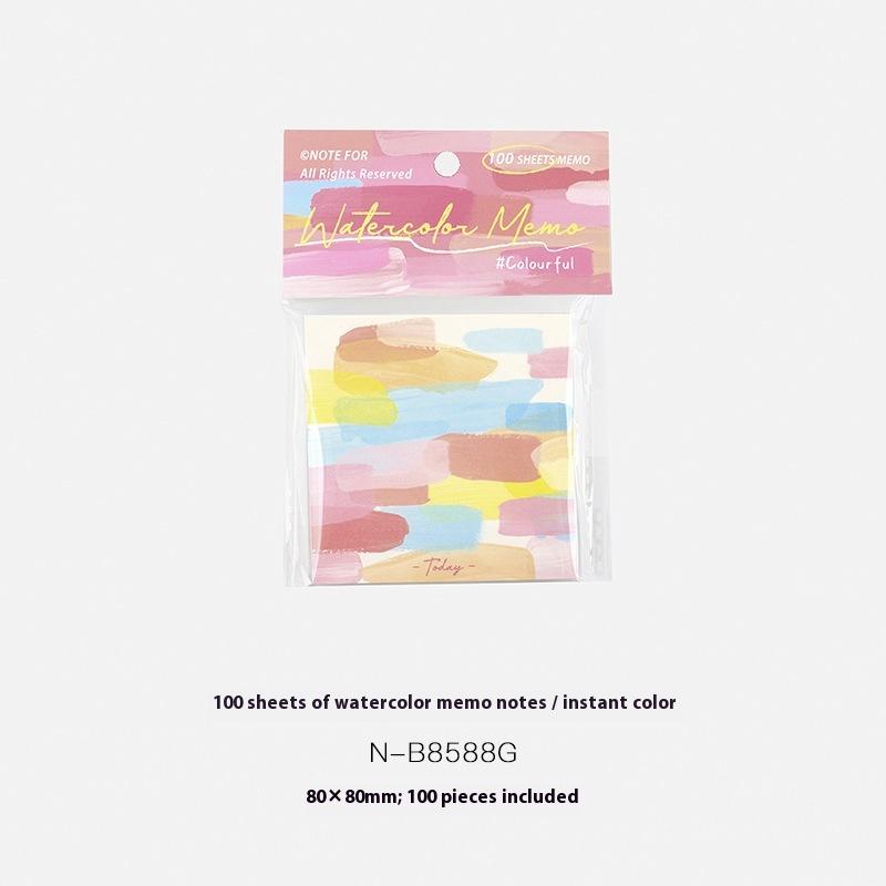 100 Sheets Romantic Illusion Gradient High Aesthetic Value Sticky Notes Ins Non-Sticky Memo Paper Notebook Writing Pad Material