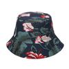 Style Tropical Black And White Leaf Flower Print Shade Doublesided Fisherman Hat