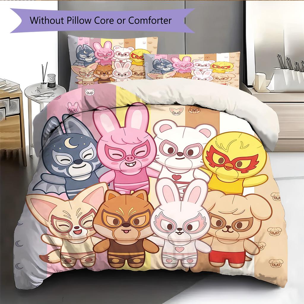 SKZOO Pattern Bedding Quilt Set Home Decoration Gift (1 * Duvet Cover + 2 * Pillowcase Without Core).xwn