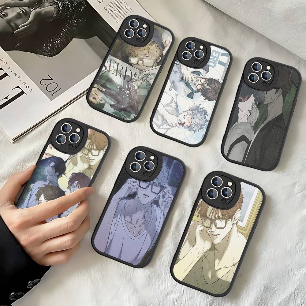 Nerd Project Bl Anime Leather Phone Case For IPhone 16 14 15 Pro Plus 13 12 11 Pro Max Silicone Cover