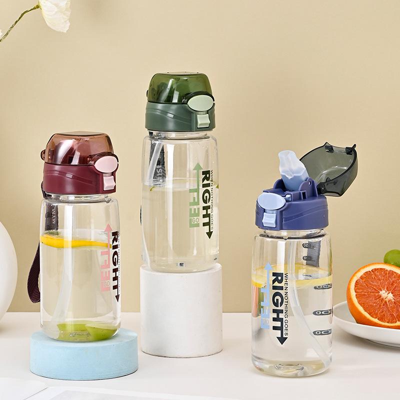 Korean Style Children's and Adults' Plastic Sippy Cup with Straw