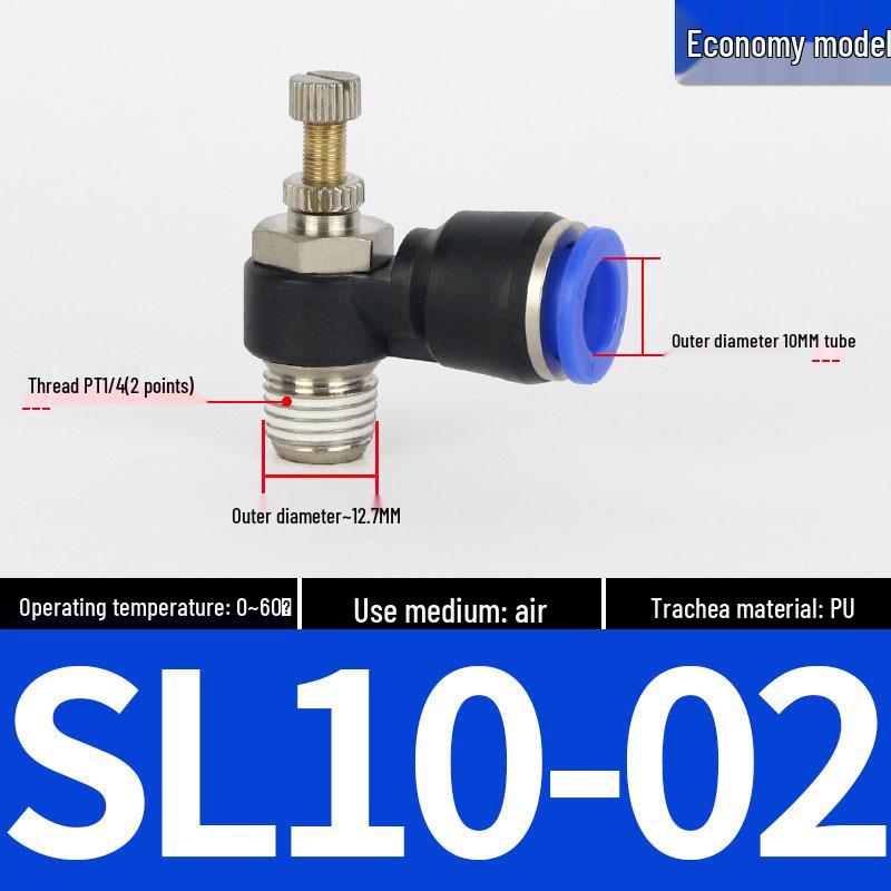 Connettori Pneumatici a Innesto Rapido: Raccordi per Tubi dell'Aria e Valvola a Farfalla con Controllo di Velocità SL4/6/8 per Cilindri
