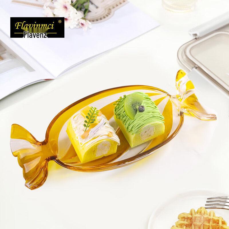 Flavinmci European Style Crystal Glass Fruit Plate