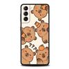 Cartoon Capybara Phone Case For Samsung Galaxy S26 Ultra S25 Plus S24 FE S23 S22 5G S21 S20 Cover Black Soft