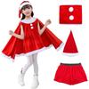 Moerstar Santa Cosplay Costume for Kids, Christmas Santa Outfit, Skirt Costume, Santa Claus Costume, Cute Long Skirt, Princess-Style Dress for Girls,