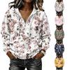 Women's Vintage Print Hoodie Long Sleeve Pullover with - Casual Sweatshirt