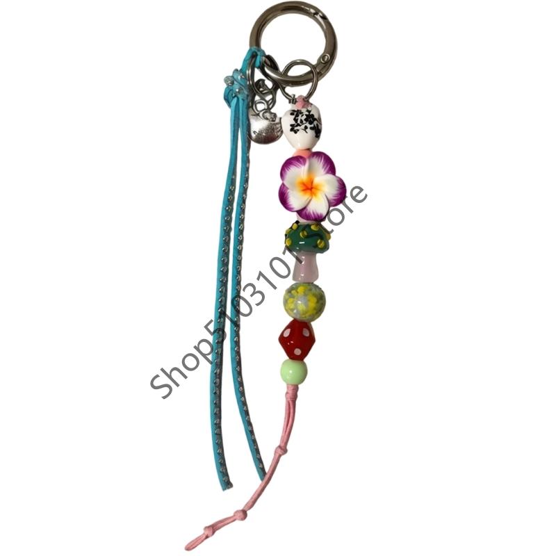 

Sweet Colorful Flower Chain Color DIY Flower Keychains Pendant Student Girls Resin Bag Pendant Keyring Jewelry синій