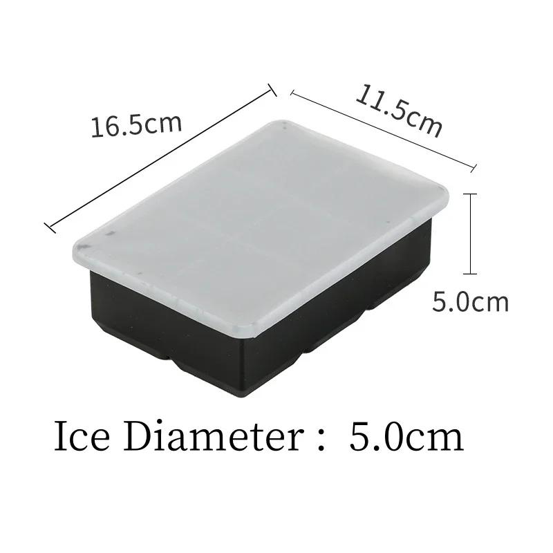 1/10PCS 4/6/8/15 Large Compartment Silicone Ice Cube Mold with Ice Ball Maker DIY Ice Tray for Home Kitchen Bar Freezer Tool