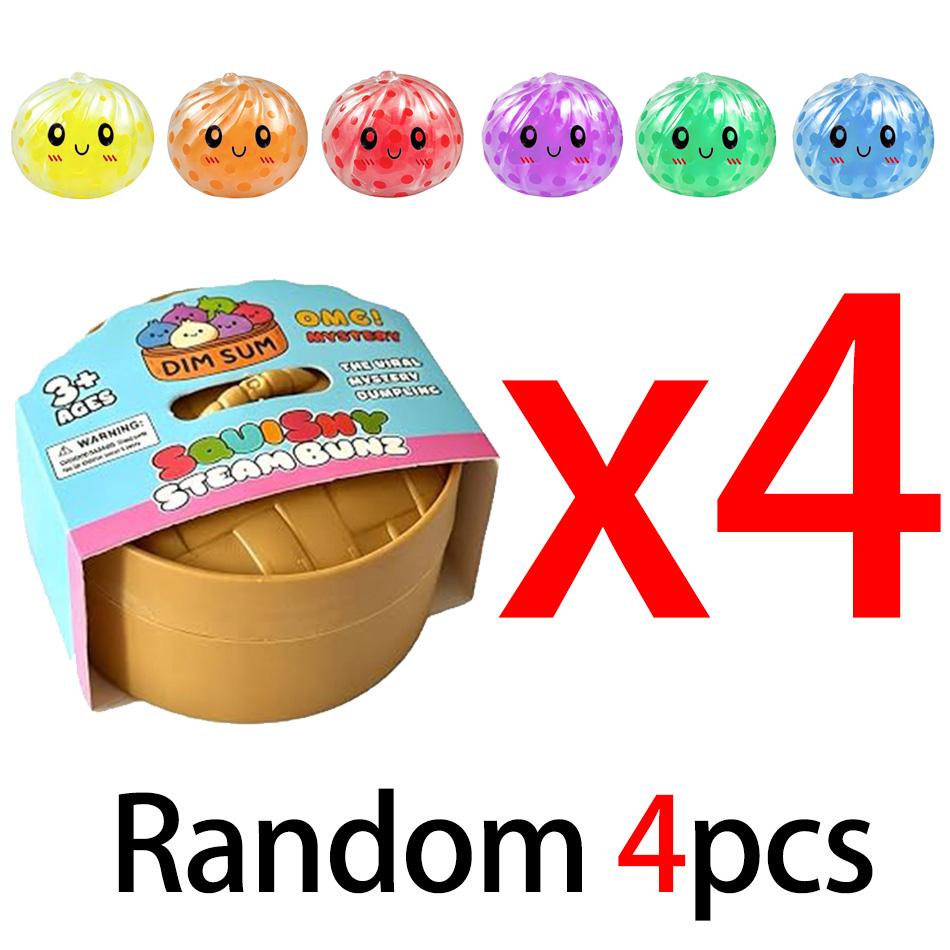 Glitter Dumpling Squishy With Box Dumplings Sensory Steamer Soft Tpr Dough Ball For Decompression Fidget Toy Stress Relief Gift