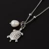 Fashion Sea Necklace Stainless Steel Shell Tortoise Seahorse Pendant Necklaces For Women Men Adjustable Bead Chain On The Neck