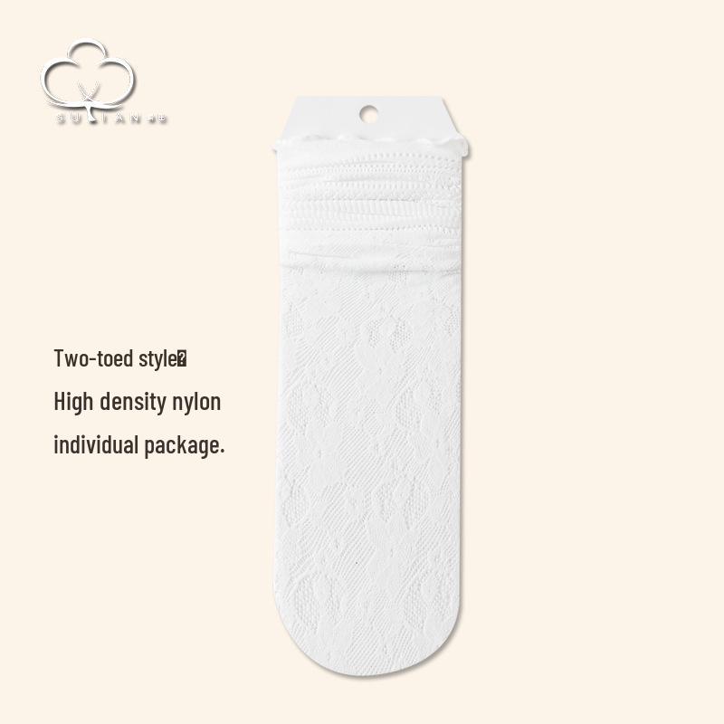 

Women s Summer Ruffle Split-Toe Lace Socks - Japanese Cute Slouchy Design One Size (34-39) - Length: 26cm, Width: 8cm