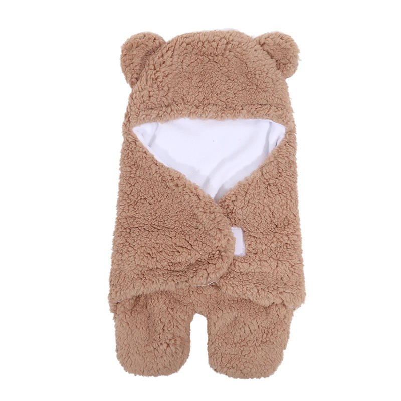 Baby Winter Fleece Swaddle Blanket Cute Newborn Swaddling Wrap Soft Plush Sleeping Sacks