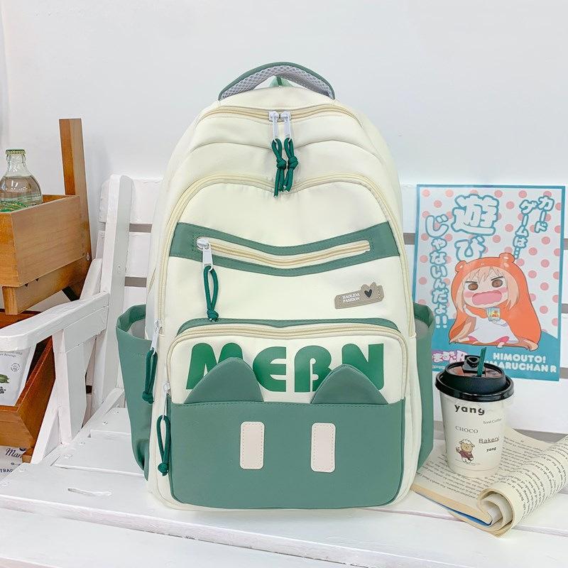 New Foreign Trade Student Schoolbag Contrasting Colors Ins Mori Cute Casual Backpack Simple Large Capacity Fashion Backpack