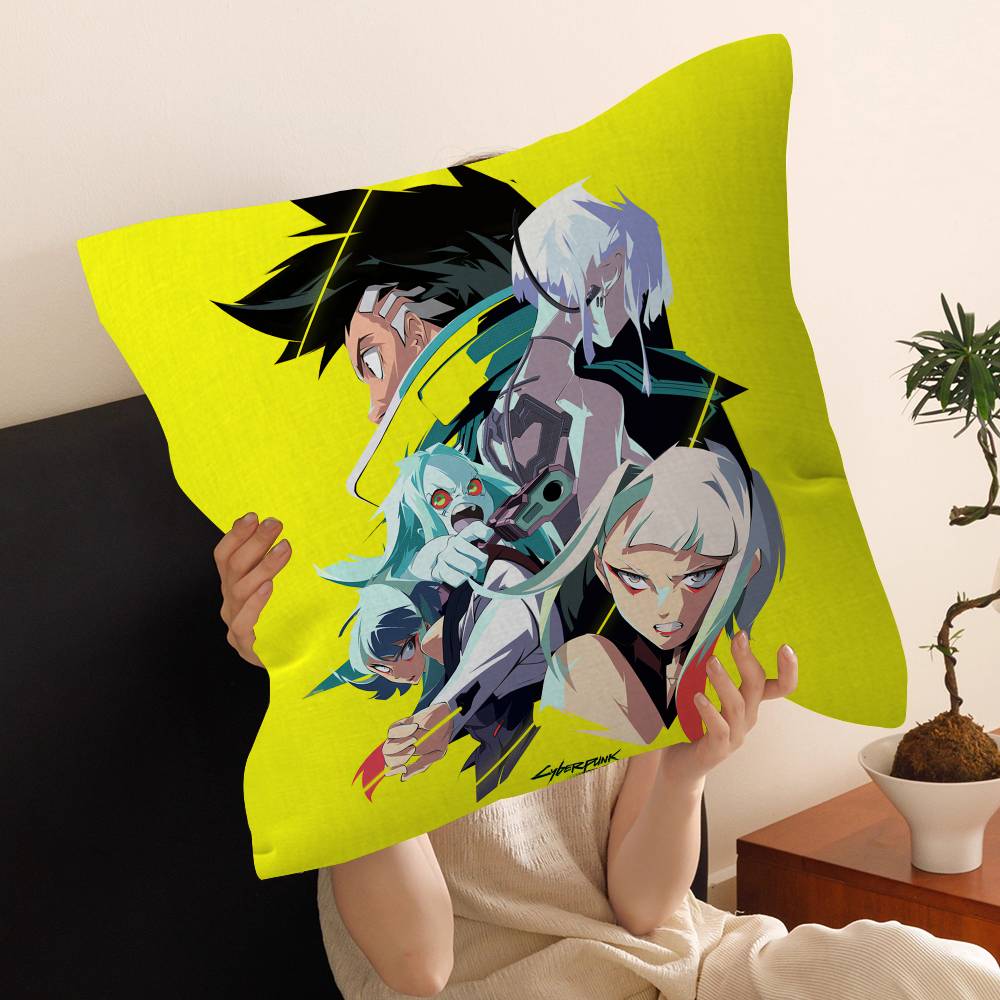 Anime C-Cyberpunk E-Edgerunners Pillow Cover Sofa Cushion Cover Home Room Decoration Children Gift