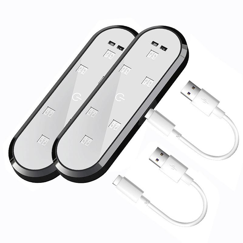 4Pcs Car Door Lights LED Welcome Light Magnetic Control USB Charging Auto Open Door Anti-collision Emergency Signal Flash lamp