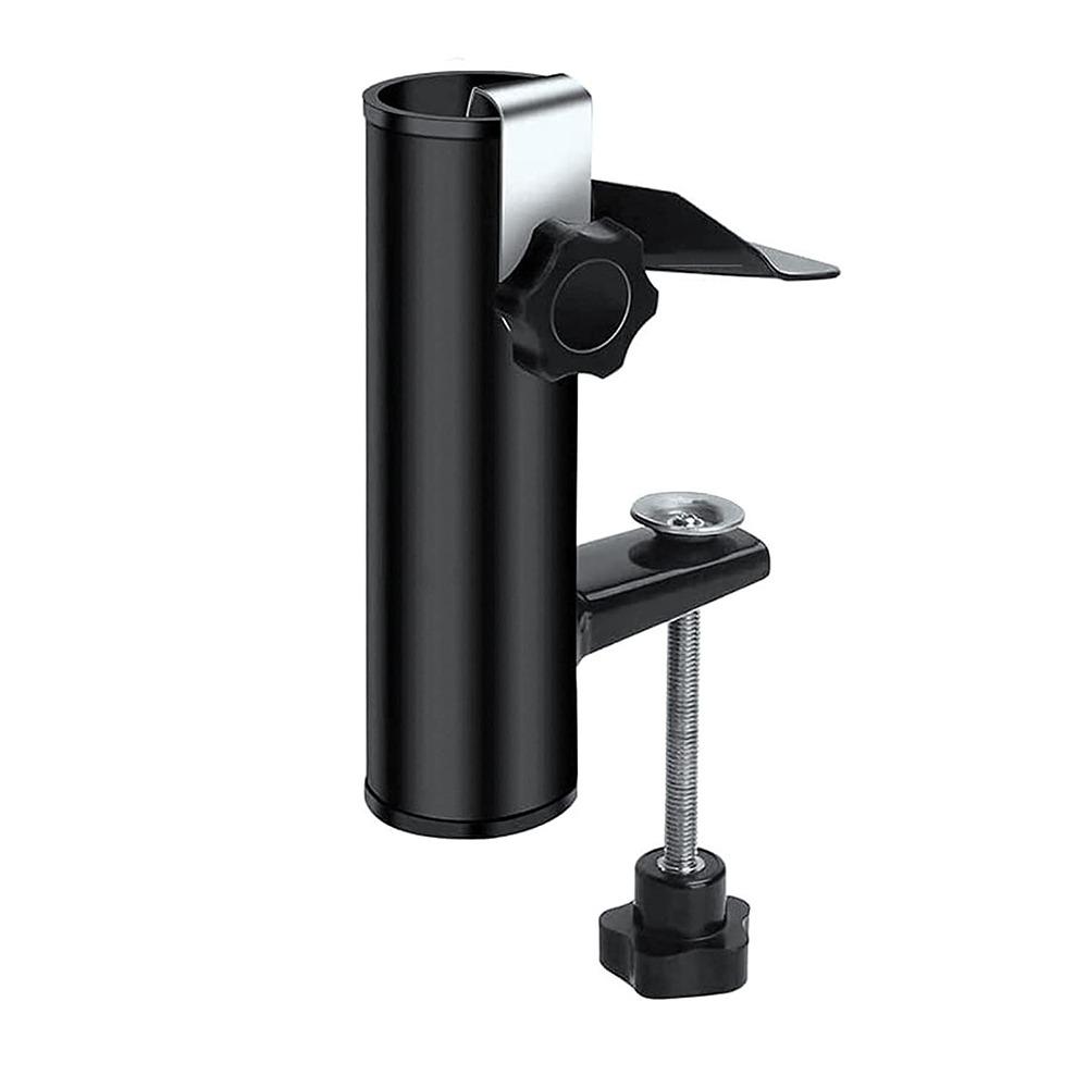 

Adjustable Patio Umbrella Holder Heavy Duty Umbrella Mount Umbrella Clip Rust-proof Easy To Install Parasol Clamp Fishing чорний