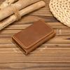 Men'S Genuine Leather Card Bag, Simple Snap Button Change Bag, Change Bag, Retro Crazy Horse Leather Card Bag, First Layer Cowhide Coin Bag.