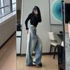 90s Blau High Street Casual Baggy Hosen Frauen Harajuku Oversize Y2k Breite Bein Hosen Weibliche 2000s Mode-Design lose Hosen