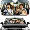 Golden Retriever Dog Driving Sun Visor Reusable Aluminum Foil Car Windshield Sun Visor UV Protector Heat Insulation Cover Shade