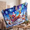 Couverture en Flanelle Personnalisée avec Nom Imprimé de Noël Confort Chaud Jeté de Lit Décoration de Maison Cadeau de Fête