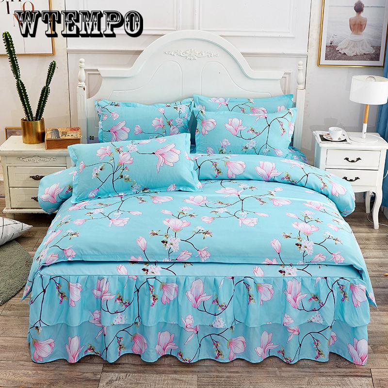 Buy Comforter Bedding Sets Duvet Cover Bed Sheet Queen Blue Jacquard Bed Linens Set at