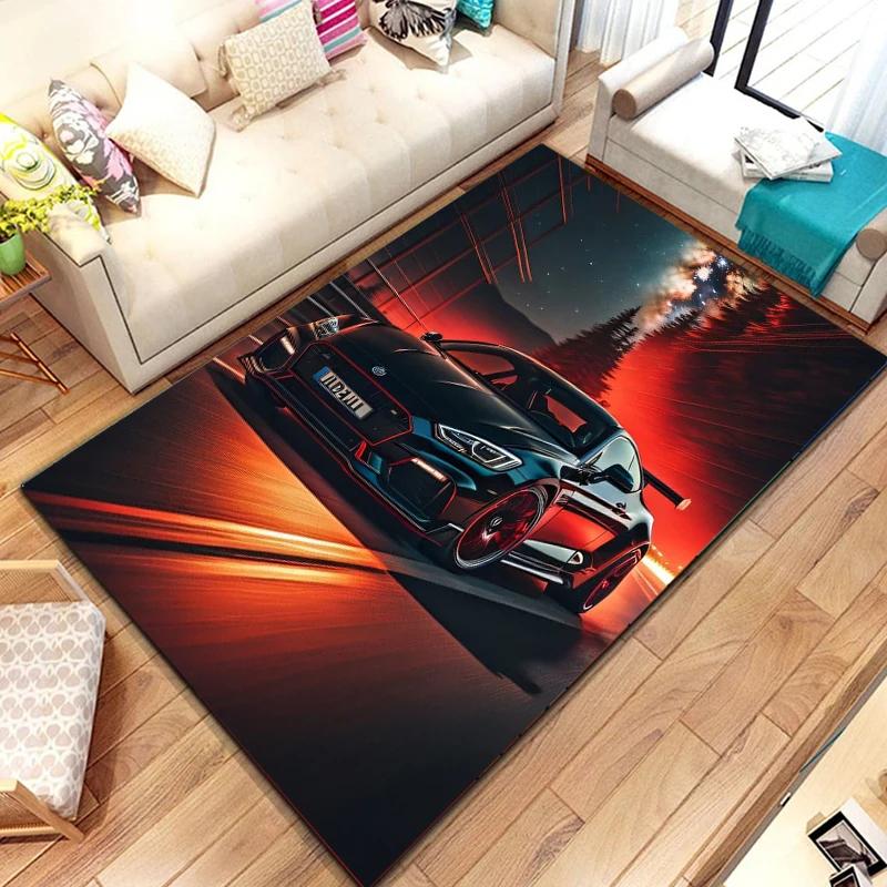 Racing Car Pattern Artwork Rug Bedroom Living Room Cool F1 Carpet for Kitchen Floor Mats Home Decor Non-Slip Floor Pad Mat
