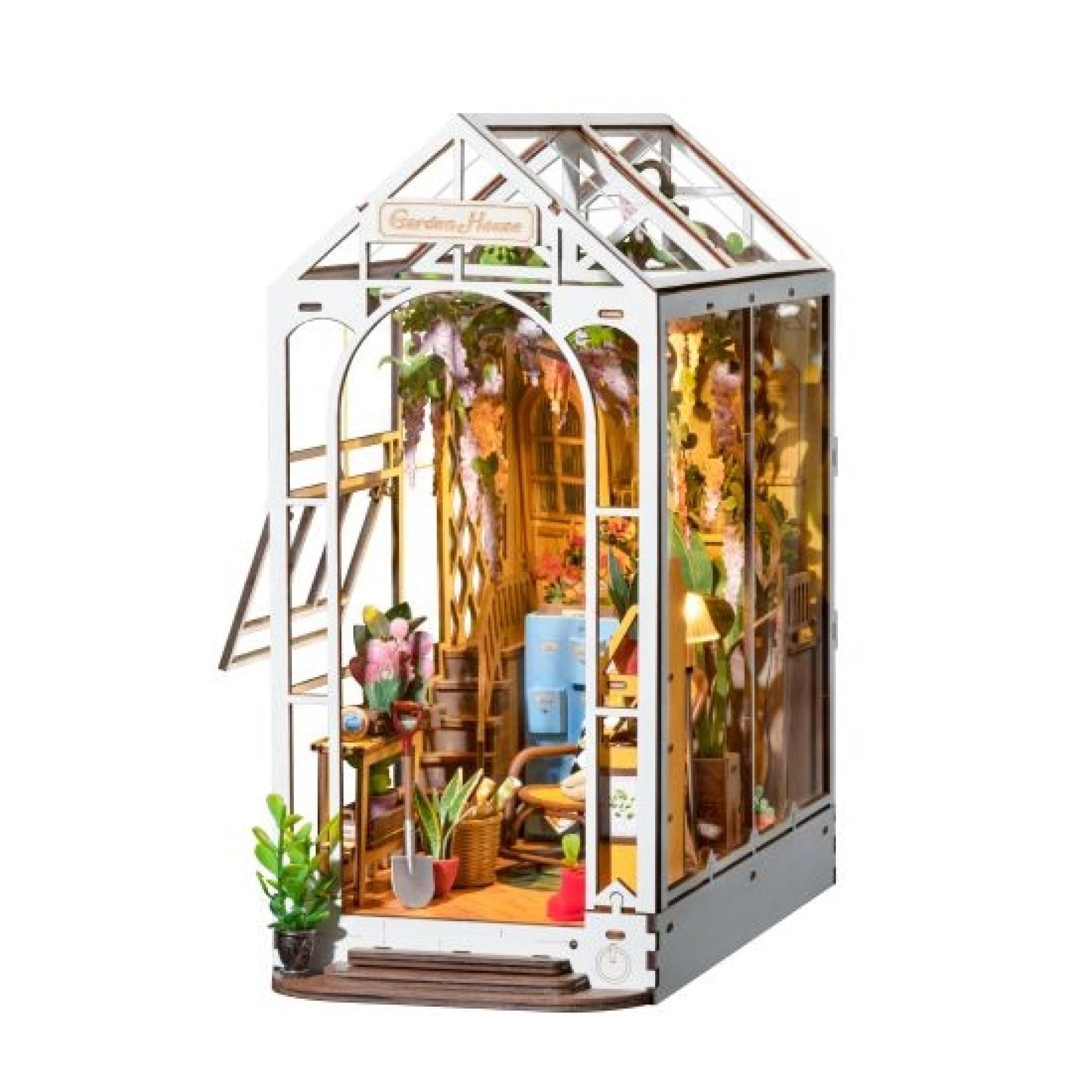 

Tsukurundesu® Серия 3D деревянных пазлов Книжный уголок (Цветочная веранда) с японскими инструкциями