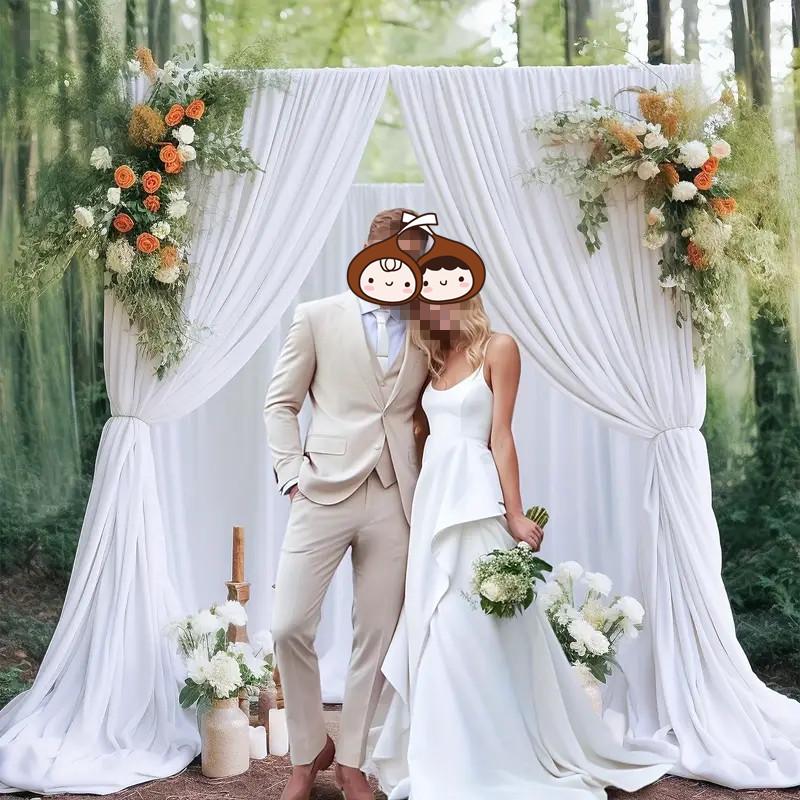 Wedding Silk Gauze Curtain Backdrop – Stage Decoration Prop
