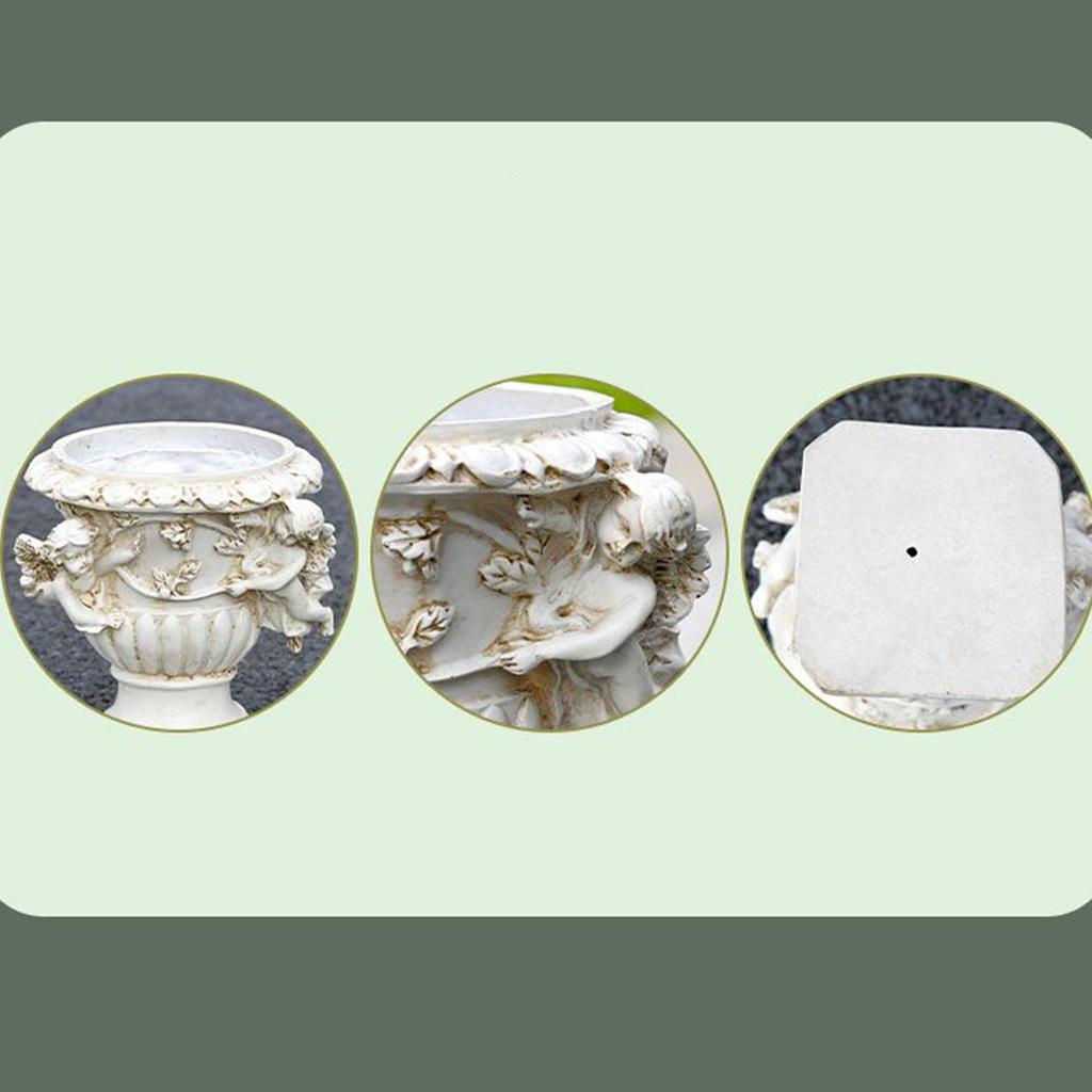 Angel Planter Pot Resin Flower Pot With Drainage Hole Lovely Home Garden Decor For Balcony Porch Table Cactus Succulents Plants