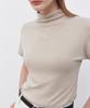 NOTIA Turtle Neck Half Sleeve T-Shirts - Beige