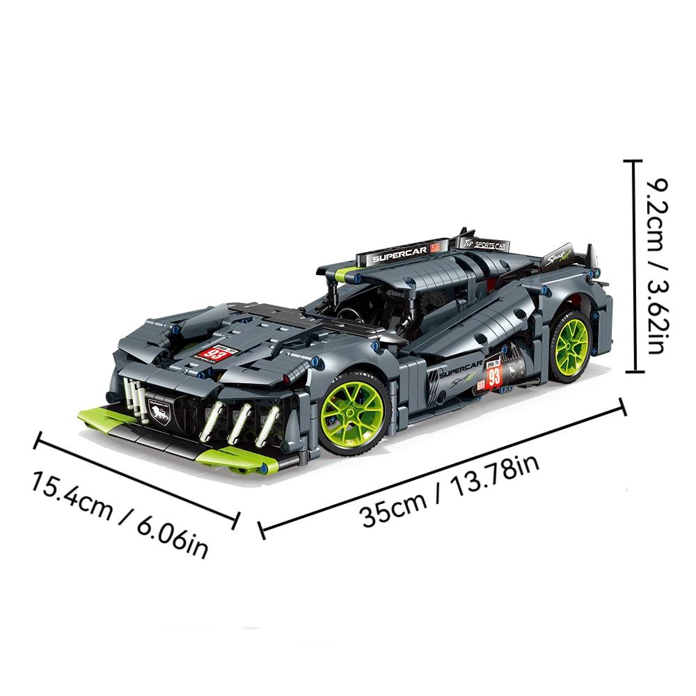 Non-Toxic Moc Technical 1:14 Racing Car Famous 9X8 Le Hybrid Hypercar Building Blocks Set Super Racing Vehicle Bricks Toys For Kids Gifts